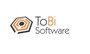 Logo Tobisoftware - 4 Offene verschachtelte 6 Ecke in den Farben Orange und dunkelbraun.